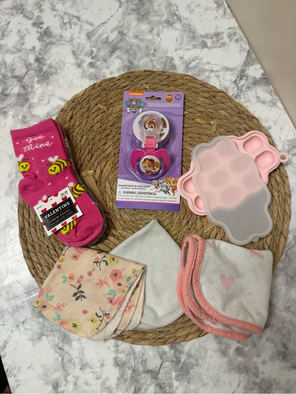 Paw Patrol Pink Skye Pacifier with Matching Pink Clip